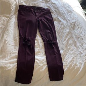 Women’s Maroon KanCan Distressed jegging